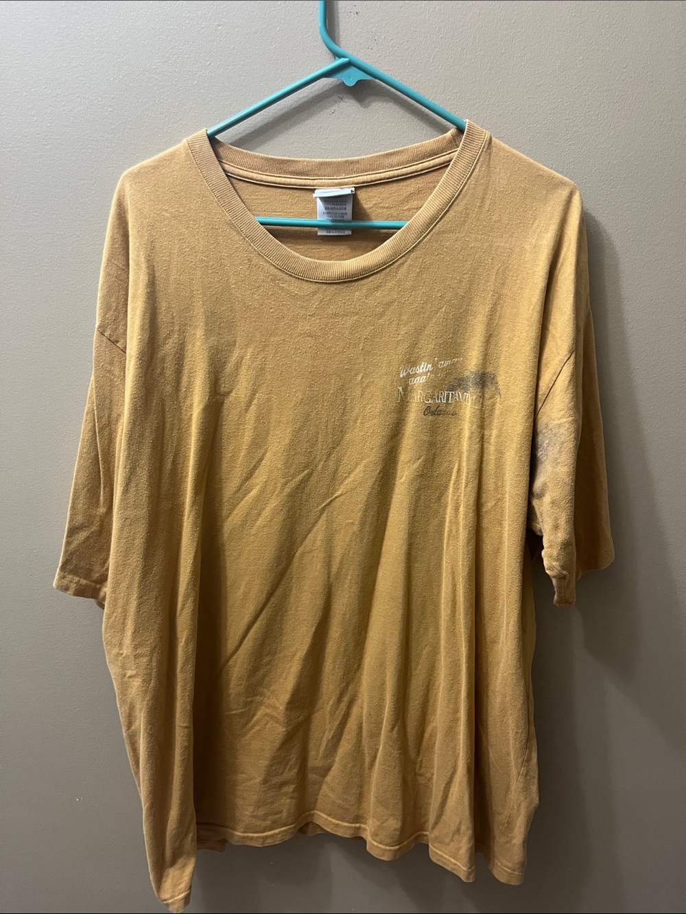 Margaritaville Short Sleeve Crewneck Tee in Mustard Tan